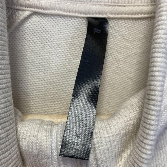 Fabletics 1/4 Zip Pullover Sweater Mens Medium Oatmeal Athletic Raglan Comfy - Picture 4 of 16